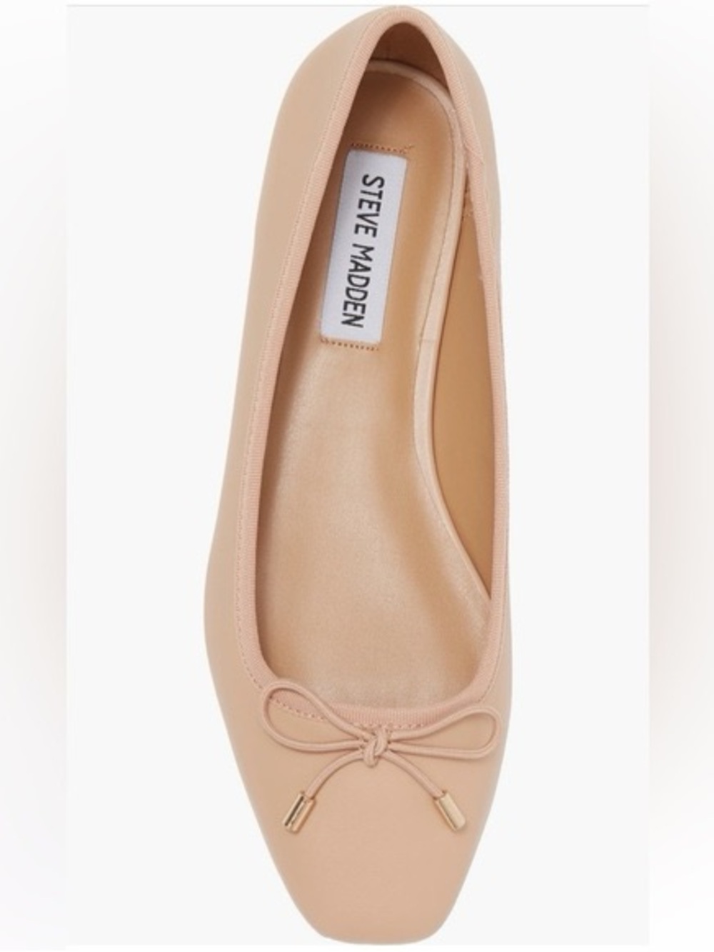 Steve Madden Tan Nude Ballet Flat with Bow, size 6.5